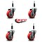 Service Caster 3.5'' Red Poly Wheel Swivel 7/8'' Expanding Stem Caster Set, 4PK SCC-EX20S3514-PPUB-RED-78-4 - alternate 3